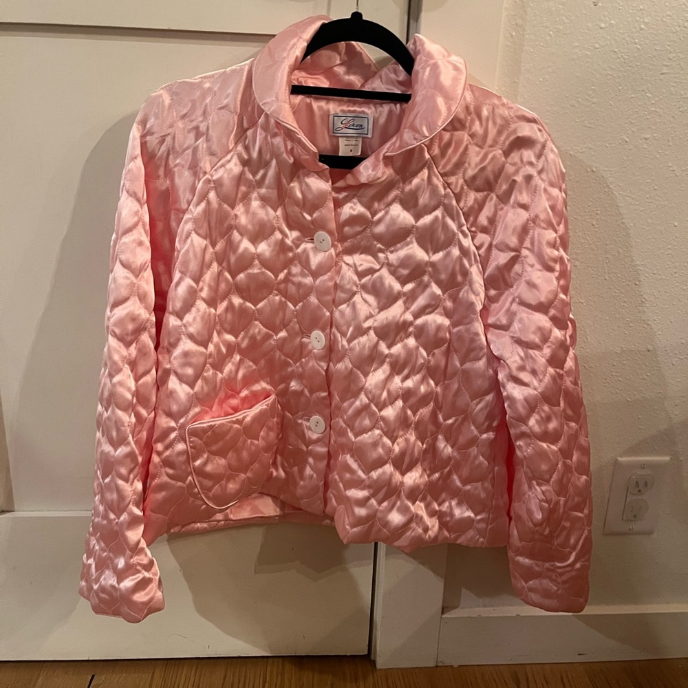 Leron Pink Quilted Bed Jacket